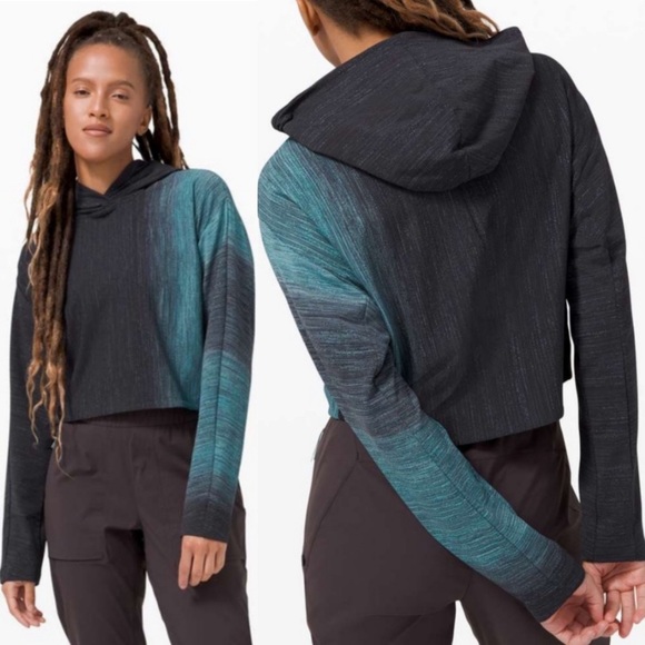 Lululemon Lab Varsa Hoodie in Aurora Glow Jacquard Black True Navy - Size M - Picture 1 of 11